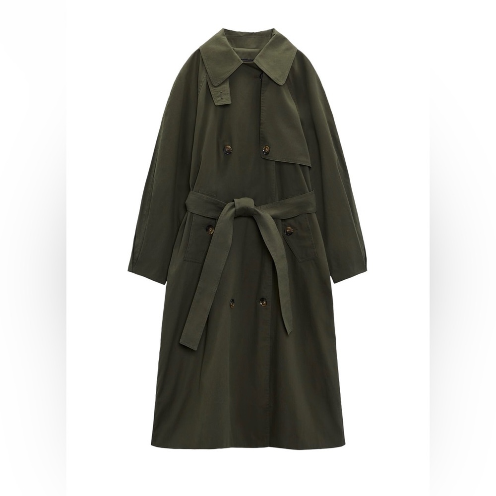Green trench coat